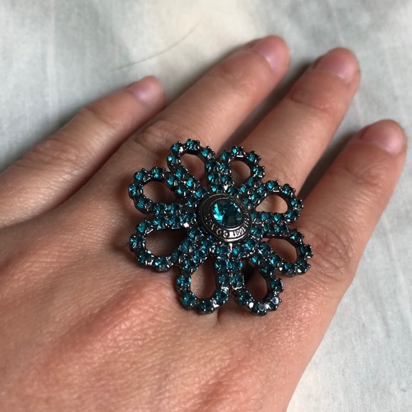 Coach teal statement ring size 6.5-7 - Picture 3 of 3
